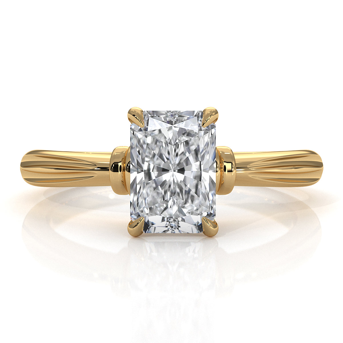 4.2g Ridged Solitaire Prong Set Lab Grown Diamond Engagement Ring IGI Certified 2.6mm 1.00 Ctw.